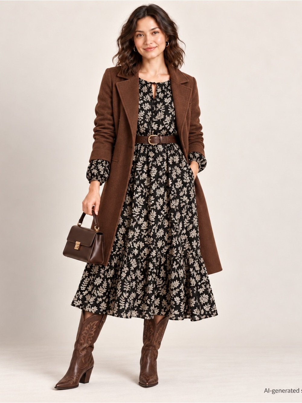 Old Navy Black Cream Leaf Print Tiered Dress Medium Petite